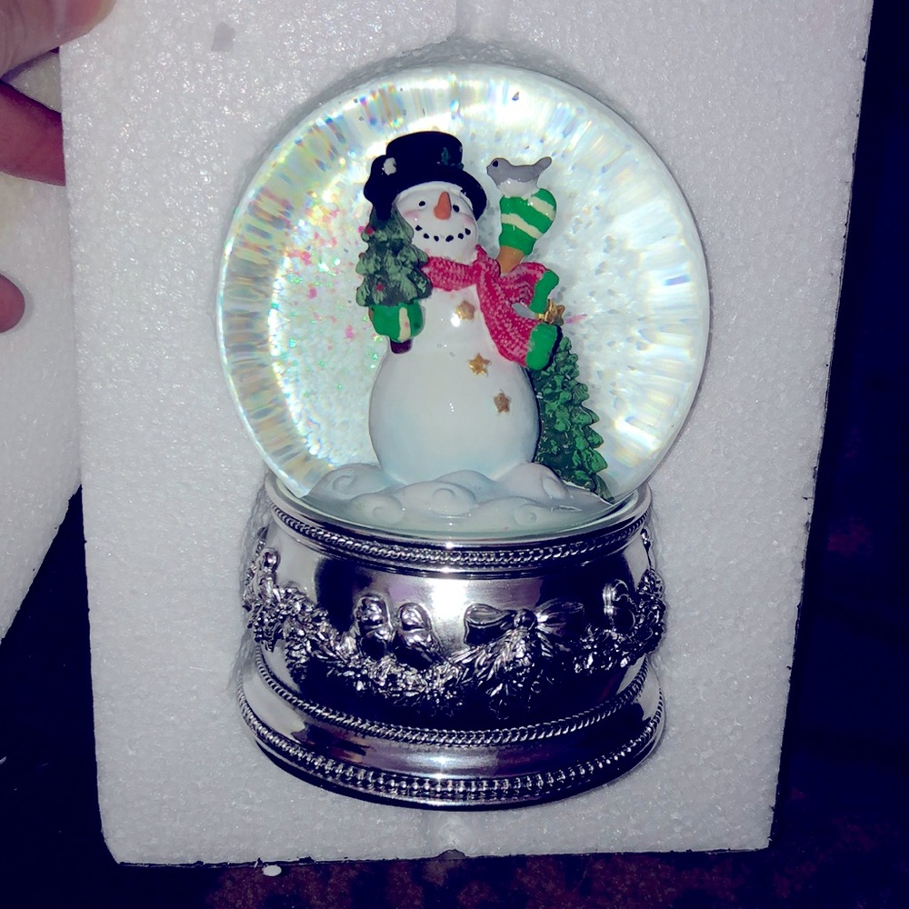 Reed & Barton Snowman Musical Snow Globe.  New in box